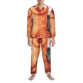 thumbnail image 3 of Balery Cozy Knitting Llama Pijama para Hombre de Dos Piezas con Manga Larga, Conjunto de Dormir y Descanso Suave con Bolsillos-Large, 3 of 7