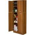 thumbnail image 2 of HomeStock Baroque Bonanza 4-Door Storage Pantry Cabinet - 12.25"D x 23.5"W x 61"H, Spacious Pantry for Kitchen Storage, Contemporary Storage Pantry with Concealed and Adjustable Shelves-Color:Morgan C, 2 of 10