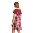 thumbnail image 4 of Justice Girls 2Fer Babydoll Plaid Dress, Sizes XS-XLP, 4 of 5