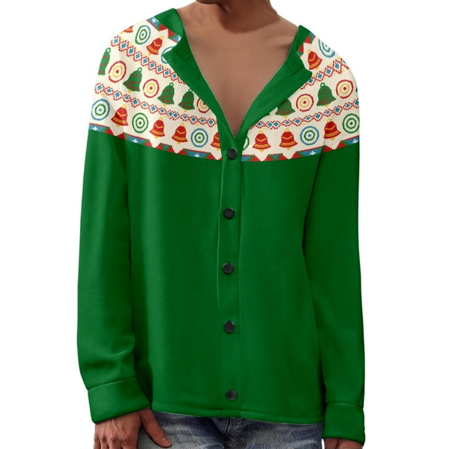MIASHUI Cardigan en Tricot à Motif Fair Isle pour Femmes Ouvert Confortable Automne Hiver Style Nordique Vert,TTG