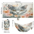thumbnail image 3 of Wobogo White Cat with Flower Camping Hammocks 330 lb Capacity with Tree Straps and Hanging Pockets for Outside Hiking Beach Backpack Travel, 3 of 8