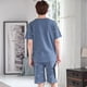 thumbnail image 3 of Pijamas nuevos, conjunto de ropa de descanso para hombre, conjunto de ropa de descanso informal sencilla y holgada de manga corta para jóvenes de verano, pijamas para niños de talla grande, 3 of 5