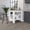 Beige, variant on Cala Kitchen Island with Storage, 40.5L x 27.5W x 35.4H, White/Ibiza Marble, Multicolor Particle Board, Space Saving Kitchen Cart for Small Apartment