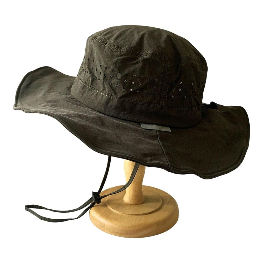 Men’s Quick-Dry Mesh Sun Hat for Large Head Adjustable Wide Brim Fishing Hiking Cap with Detachable Windproof Strap & Reflective Safety Details for Outdoor Travel