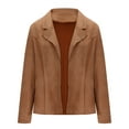 thumbnail image 6 of TKLPEHG Work Blazer for Women 2025 Casual Dressy Open Front Cropped Blazer Jackets Lapel Business Work Office Long Sleeve Cardigan Coats (Brown,M), 6 of 6