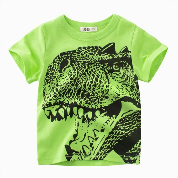 WUANDIXFA Toddler Kids Boy Girl Birthday Shirts for 1T 2T 3T 4T 5T 6T 7T Dinosaur Birthday T-Shirt Party Tee Tops Baby Summer Clothes,Green,6-7 Years