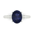 thumbnail image 2 of 2.5ct oval cut blue sapphire 18k white gold Bridal Wedding Engagement Promise Anniversary Ring for Women size 6.25, 2 of 7