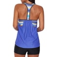 thumbnail image 3 of Striped Printed Strappy T-Back Push Up Tankini Top with Shorts, 3 of 3