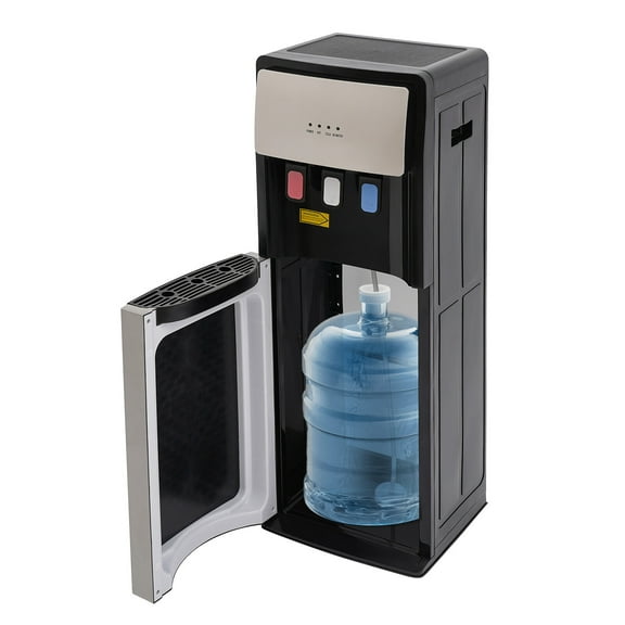 Bottom Loading Water Cooler Dispenser 5 Gallon Bottle Hot Water Dispenser with 3 Temperatures Settings, Water Cooler for Home Office Use, Silver Grey
