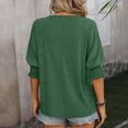 thumbnail image 6 of Jewelreauty Women's Summer V Neck Shirts Casual Puff Short Sleeve Solid Blouses Loose Cozy Pullover Tops (S, Green), 6 of 6