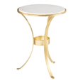 thumbnail image 1 of Meubles Fordoche Table Ronde en Or avec Marbre Blanc, 1 of 3