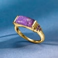 thumbnail image 4 of Ross-Simons Purple Turquoise and .10 ct. t.w. Amethyst Ring in 18kt Gold Over Sterling, Women's, Adult, 4 of 7