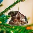 thumbnail image 5 of Gingerbread House Ornaments for Christmas Tree,Christmas Tree Hanging Decoration,Christmas Decorations Indoor Farmhouse,Chicken Farm Ornaments,Wooden Chicken Coop Christmas Ornament, 5 of 5