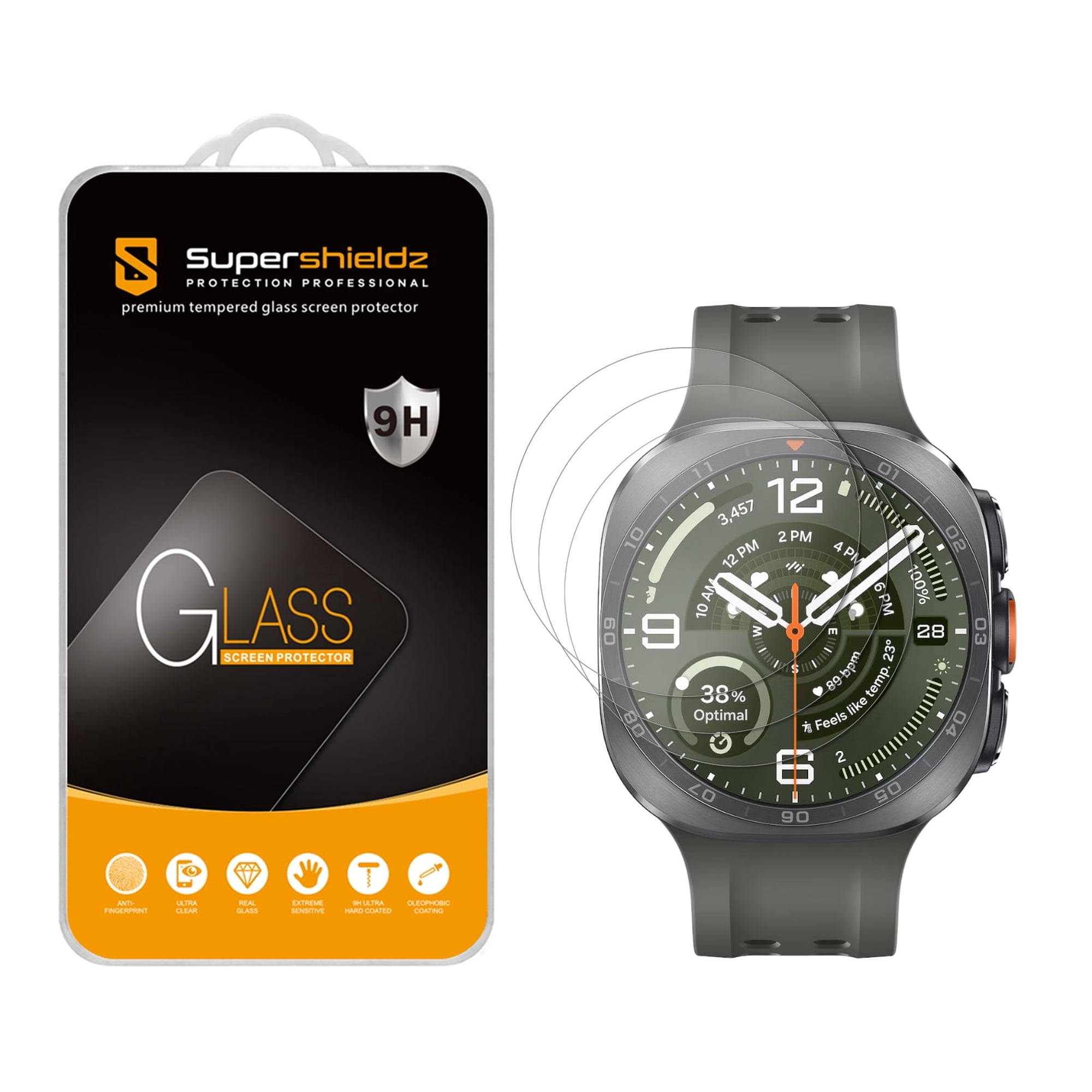 Supershieldz Designed for Samsung Galaxy Watch Ultra 2 (47mm) Tempered Glass Screen Protector, Anti Scratch, Bubble Free (3 Pack)