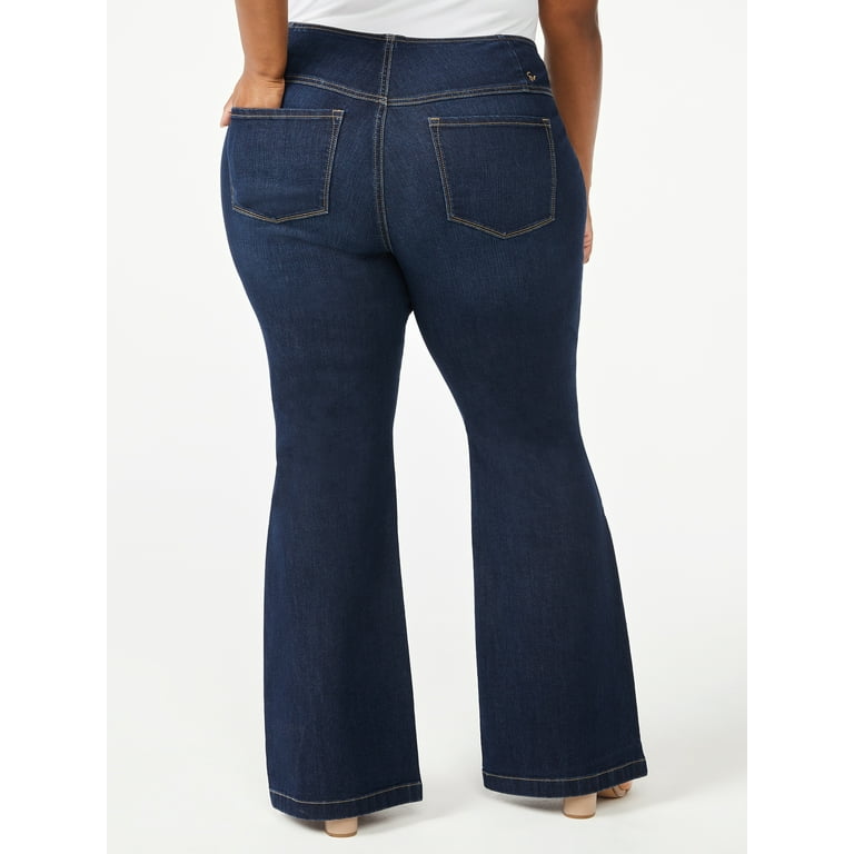 Sofia Jeans Women's Plus Size Melisa Curvy Flare Pull-On Jeans 