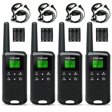 GOCOM G200 Walkie Talkies for Adults 4pk with Two Way Radios, Rechargeable Long Range ,with LED Light,22 FRS Channels,10 Weather Channels