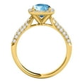 thumbnail image 4 of Rings for Women 0.98 Carat Diamond and Cushion Cut Blue Topaz Ring pave 10K Yellow Gold, 4 of 5