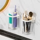 thumbnail image 5 of Portacepillos de dientes de pared con orificios de drenaje | Recipiente extraíble para una limpieza fácil | Organizador de baño de plástico blanco para pasta de dientes, brochas de maquillaje y, 5 of 6