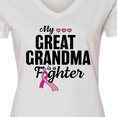 thumbnail image 4 of Inktastic Breast Cancer Awareness My Great Grandma is a Fighter Women's V-Neck T-Shirt, 4 of 5