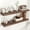 Walnut, variant on Square Floating Shelves for Wall 12"W x 12"D x 1.2"H, Small Engineered Wood Wall Shelves with Invisible Brackets for Living Room Bedroom Bathroom Office Kitchen Storage & Decor, Oak Finish, Set of 3