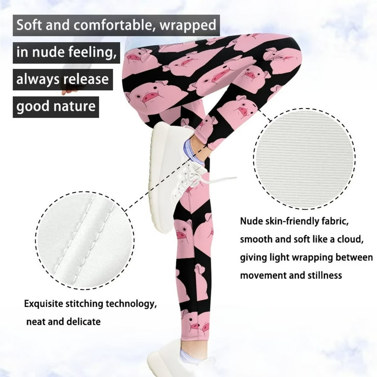 FKELYI Strawberry Kids Leggings Size 10-11 Years Comfortable Casual Cow  Print Tights Durable Walking Yoga Pants High Waisted Straight Leg Teen Girls