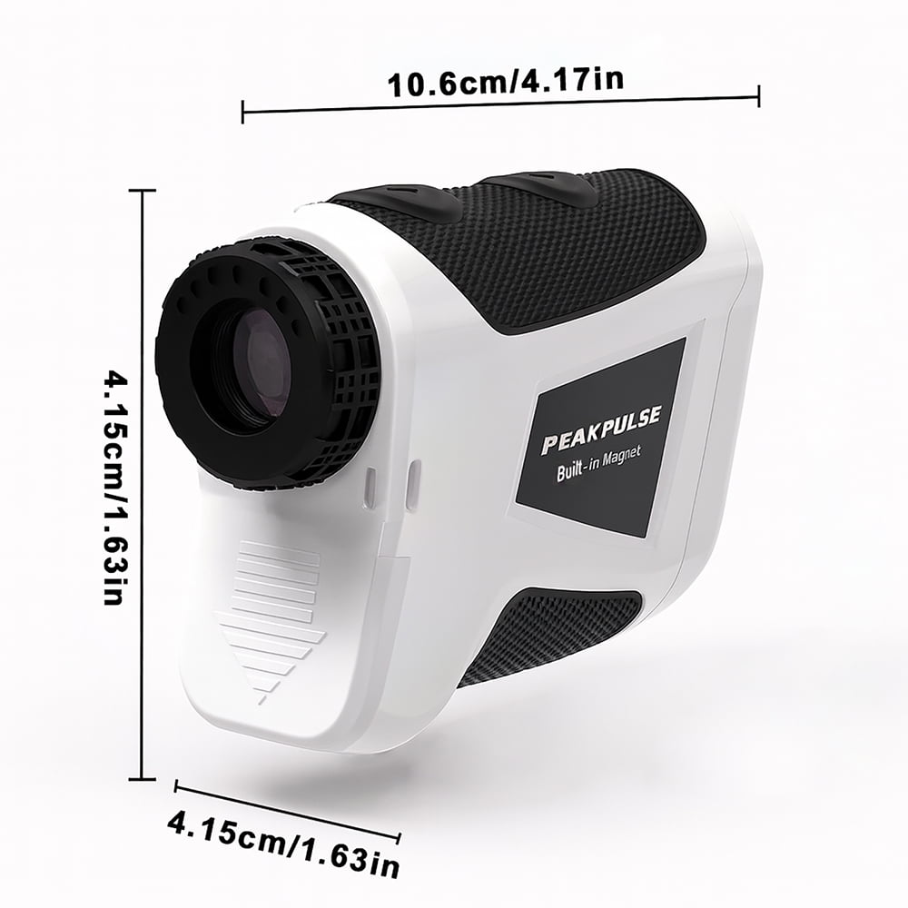 PEAKPULSE Laser Golf Range Finder with Slope 650 Yards Rangefinder Angle Slope Measurement Flag Pole Locking with Magnetic Pearl White