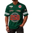 thumbnail image 4 of Evdexr 250th Anniversary Usa Graphic Tees Mens Short Sleeve Crew Neck United States 250th Anniversary Shirts Usa Star Stripes American Flag Vintage 4th Of July T Shirt Dark Green L, 4 of 5