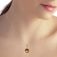 thumbnail image 3 of Galaxy Gold 14K Solid Yellow Gold 24" Necklace with Natural Diamonds and a Victorian-Style Citrine Drop, 14"-24" Sizes, November Birthstone, Symbol of Warmth, 3 of 3