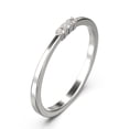 thumbnail image 2 of 0.06ct Round Three Stone Diamond Moissanite 10k White Gold Wedding Band, 2 of 4