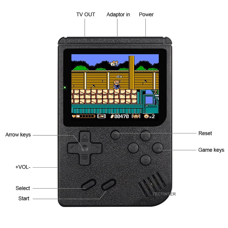 Handheld Game Console,Retro Portable Game Console with 400 Classic FC gamesgame 3-inch HD screenbuilt-in 800mA Rechargeable Battery,Console That Supports TV Connection,Christmas 
