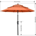 thumbnail image 5 of ABCCANOPY 9FT 3 Tiers Patio Umbrella With Crank Handle, Orange, 5 of 6