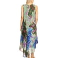 thumbnail image 2 of Sakkas Neja Women's Casual Maxi Summer Sleeveless Loose Fit Tie Dye Tank Dress - 19251-GreenBlue - One Size Regular, 2 of 5