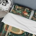 thumbnail image 4 of Designart "Mid Century Innovations Green and Orange IV" Modern Midcentury Bedding Covert Set - Abstract Midcentury Green Abstract Bed Set With 2 Shams, 4 of 6
