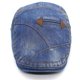thumbnail image 2 of Gorra plana de mezclilla desgastada, boina con doble flecha, sombrero para el sol para hombres y mujeres, color negro desgastado, 2 of 3