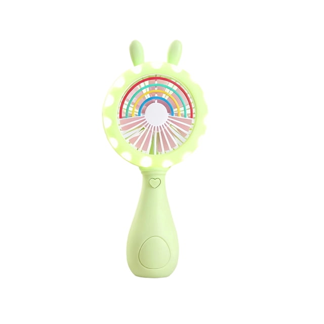 ICQOVD Desk Fan Rabbit Shape Handheld Led Fan Usb Three Speed Adjustable Angle Quiet Desk Fan