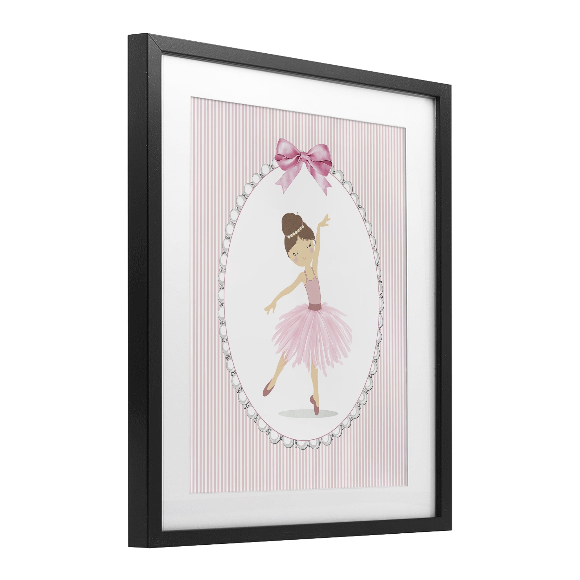 Stupell Industries Delicate Dance on Stripes Black Framed Print Under Glass, design by Christine Simpson Art