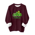 thumbnail image 5 of Qiopertar Mode Femmes Saint-Patrick Décontracté Manches Longues Col Rond Imprimé Chandail en Molleton Dames Hauts Blouse Offres de la Semaine Liquidation Moins de 5$ jusqu'à 90 % de Réduction, 5 of 5