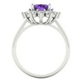 thumbnail image 4 of 2.72 ct Oval Cut Natural Amethyst with Simulated Diamond Halo Accents 14K White Gold Womens Engagement Ring, 4 of 5