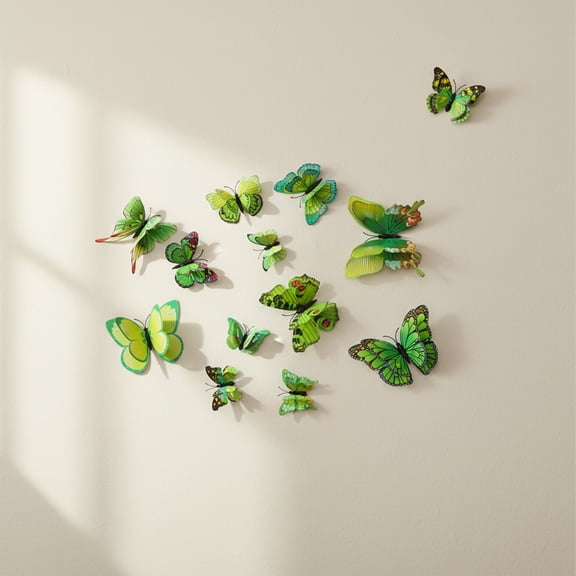 12Pcs 3D Butterfly Wall Sticker 4 Sizes Creative Reusable Wall Decor with Magnetic Adhesive Waterproof for Living Room and Bedroom Easy to Apply