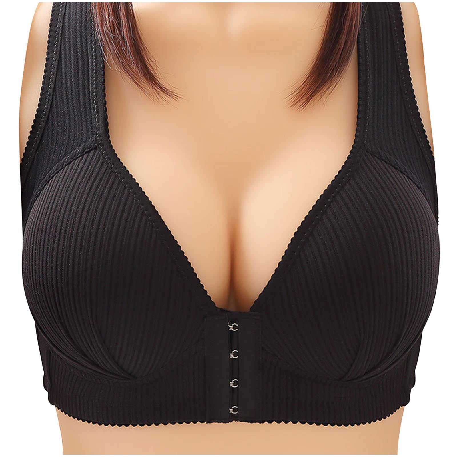YWDJ Sports Bras for Women Plus Size Front Closure Zip Snap Zip Up Yoga  Bras High Impact Sports Front Close for Full Figured Cross Large Size High