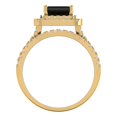 thumbnail image 4 of Clara Pucci 14K Yellow Gold Emerald Cut 1Ct Natural Onyx Engagement Ring + Matching Band - Luxury Box Included, 4 of 7
