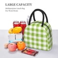 thumbnail image 5 of Salouo White Green Plaid for Insulated Lunch Bag for Women/Men - Leakproof Cooler Tote Bag Organizer - Reusable Lunch Box for Office Picnic Hiking Beach-One Size, 5 of 6