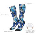 thumbnail image 4 of Naloa Blue and White Butterflies Thigh High Socks Extra Long Stretchy Sock Women Over Knee High Opaque Stocking Daily Wear, 4 of 6