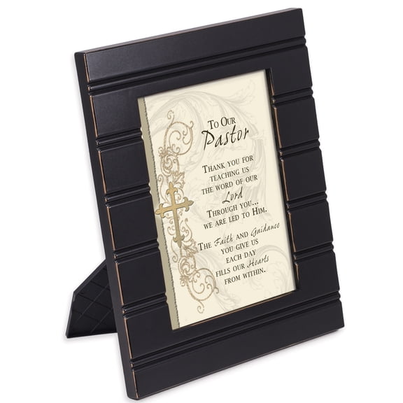 Pastor Thank You For Guidance 8 x 10 Distressed Black Accent Picture Frame Plaque