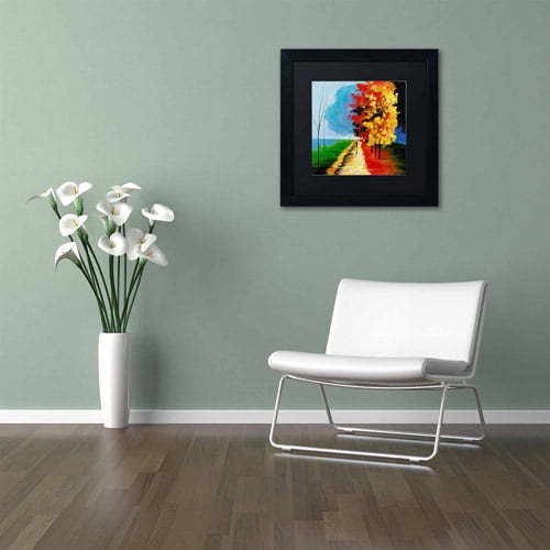 Trademark Fine Art "Walk in the Park" Canvas Art by Ricardo Tapia, Black Matte, Black Frame