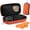 Orange, variant on Double Glasses Case Hard Shell, Sunglasses Organizer w/Zipper, Shockproof Travel Eyewear Storage Case for