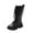 Black, variant on YUGYXL Girl's Waterproof Fashion Tie Fur Lined Knee High Riding Boots Dress Princess Shoes Girls Leather Tall Winter Boots Black,28