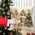 thumbnail image 4 of Christmas Decoration Embroidery Christmas Pillow Covers, Rustic Printed Design Pillow Cover for Sofa Couch Home Decor, Holiday Elk & Snowhouse Cushion Case, poinsettia Holly Christmas Balls, 4 of 8