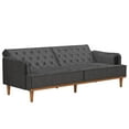 Mr. Kate Stella Vintage Convertible Sofa Bed Futon, Dark Gray Velvet