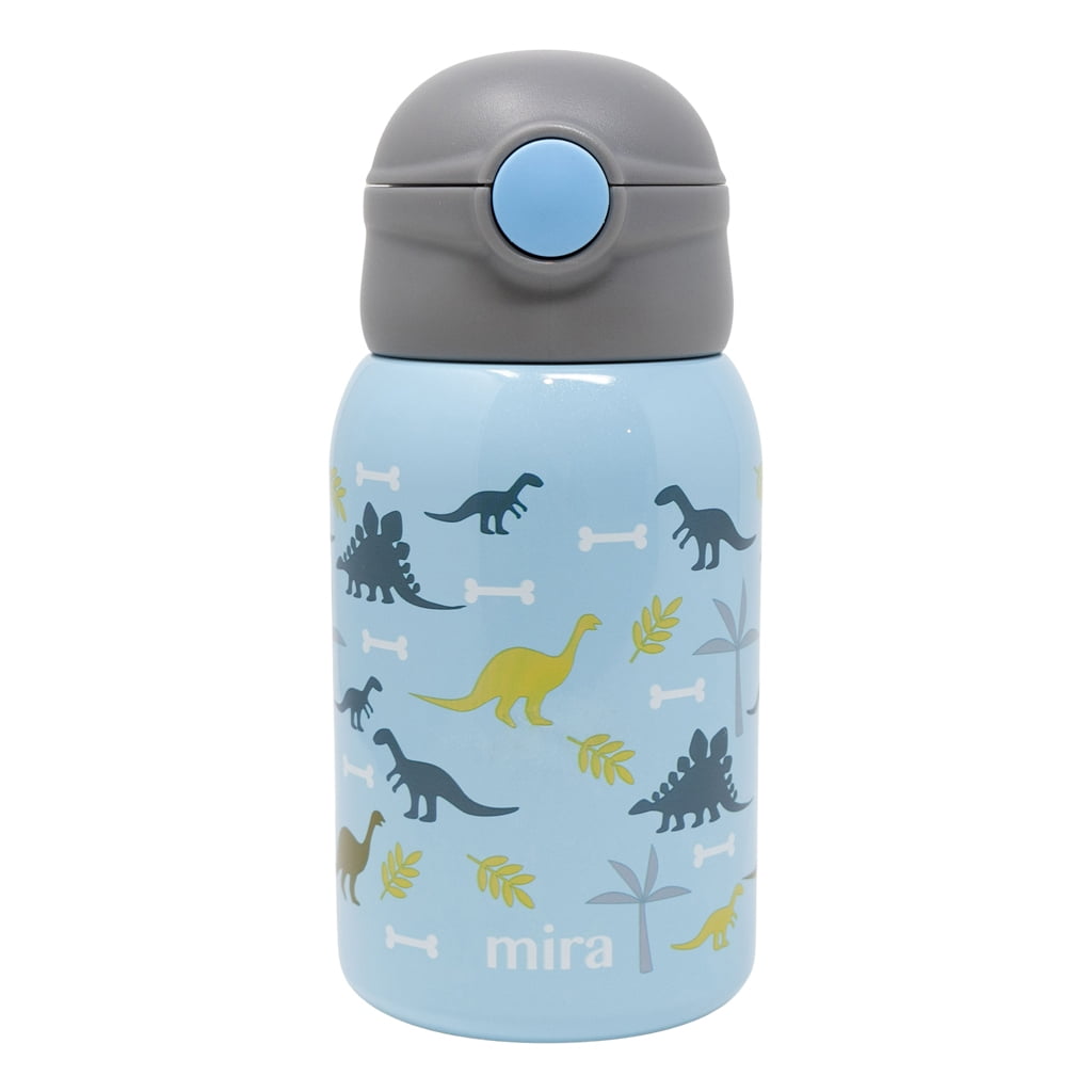 Unicorn and Dinosaurs Kids Leak Proof Water Bottles with Push Button Lid  and Spout - 16 Ounces —